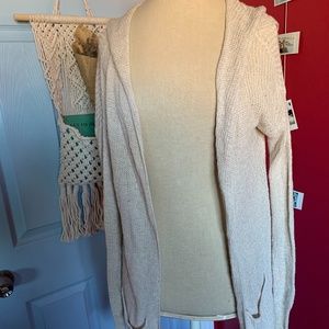 Hollister Cream Hooded Cardigan